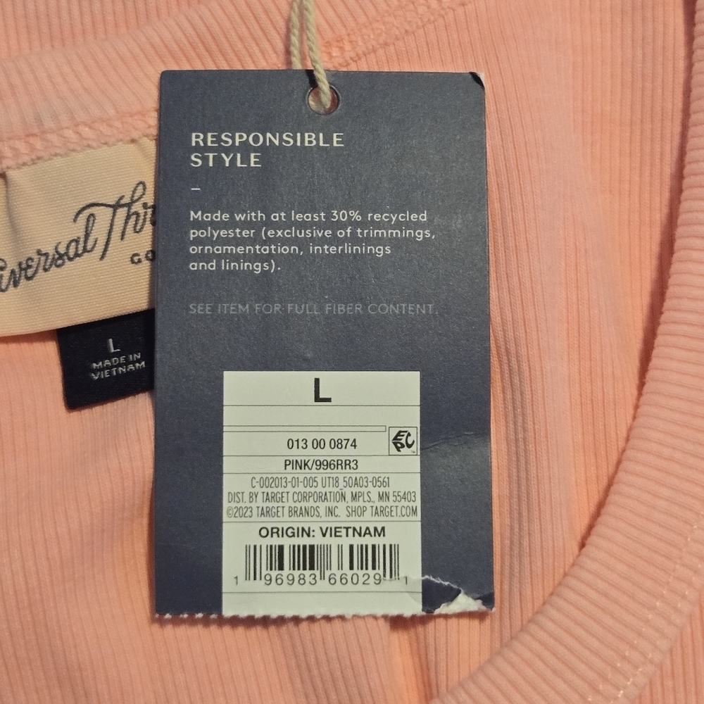 Universal Thread Pink Ribbed Tank Top - Picture 6 of 8